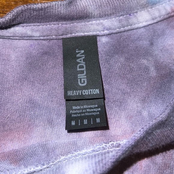 Gildan Blue Purple Custom Tie-Dye Retro Cosmic Short Sleeve Cotton Shirt Size M - Picture 7 of 7